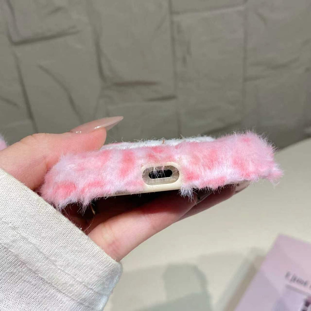 Pink hello kitty fur case