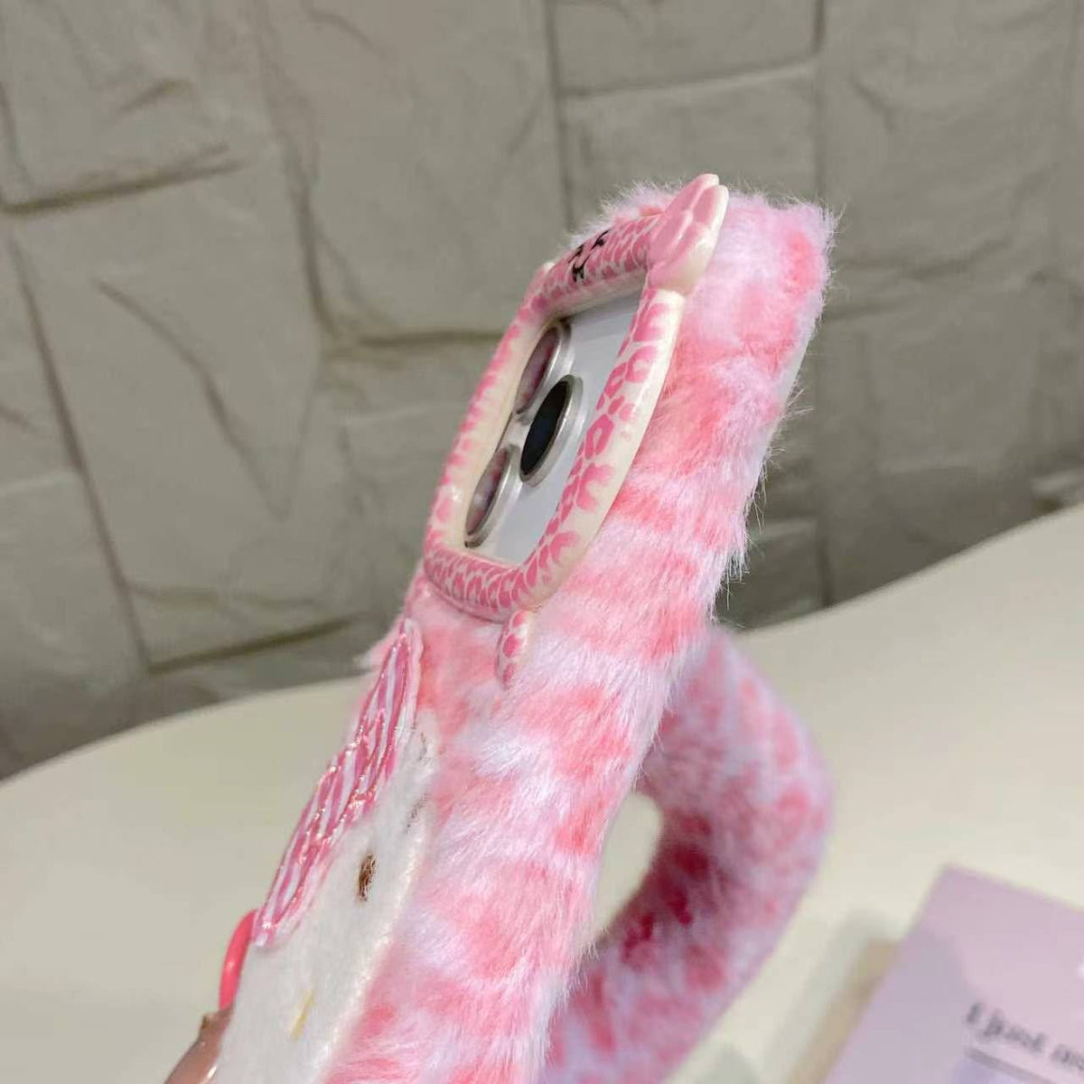 Pink hello kitty fur case