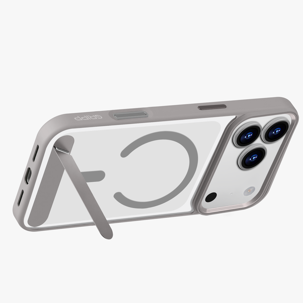 GRIPP Clarion MagStand Apple iPhone 17 Pro Max MagSafe Case with 8ft Drop Tested - Grey